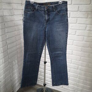 St John's Bay Petite Ladies Size 12P Medium Wash Secretly Slender Bootcut Jeans